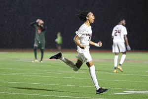 Charleroi’s Otis McIntyre celebrates a goal against Yough on Tuesday.