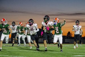 Elizabeth Forward’s Rocco Thompson runs against Yough on Friday, Oct. 10, 2025.
