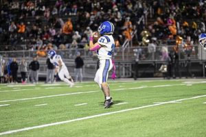 Leechburg's Timmy Andrasy catches the ball against Clairton on Friday, Oct. 10, 2025.