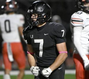 Upper St. Clair’s Dante Coury celebrates after scoring against Bethel Park on Friday.