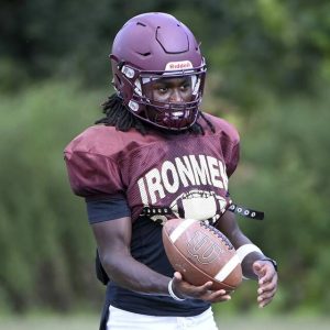 Steel Valley’s Da’Ron Barksdale looks on during a preseason practice.
