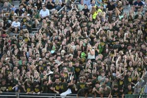 The Penn-Trafford student section cheers after a touchdown against Norwin on Aug. 22.