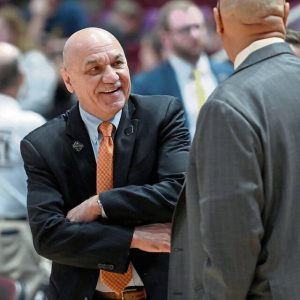 PIAA executive director Bob Lombardi smiles at the PIAA basketball championships March 29 at Giant Center in Hershey.