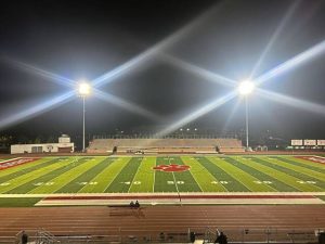 Moon Stadium sits empty after the Tigers beat Upper St. Clair on Oct. 17, 2025.