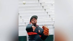 Penn Hills sophomore shortstop Dontae Giddens throws the ball back to first base during practice March 5 at Yuhas-McGinley Stadium.