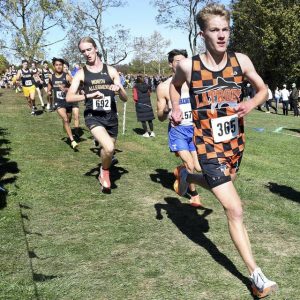 Latrobe’s Charlie Heese runs in the Class 3A boys race at the TSTCA cross country championship Oct. 16 at White Oak Park.