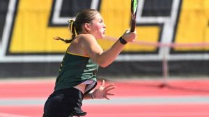 Penn-Trafford’s Mia Williams plays in the WPIAL Class 3A girls tennis championship Sept. 18, 2025 at North Allegheny.