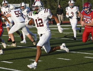 Greensburg Central Catholic’s Samir Crosby returns a punt against Mt. Pleasant during a game in August. GCC earned a wild-card bid to the WPIAL playoffs, while Mt. Pleasant was left out.