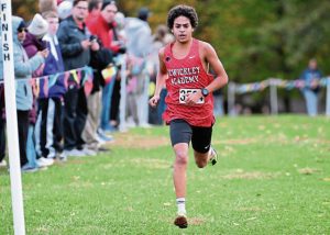 Sewickley Academy’s Zachary Sharara wins the WPIAL Class A cross country championship Oct. 23 at White Oak Park.