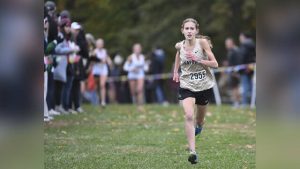 Gateway’s Piper Munyon finishes second during the WPIAL Class 3A cross country championships Oct. 23 at White Oak Park.