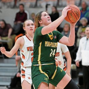 Penn-Trafford’s Torrie DeStefano scores against Latrobe on Dec. 17, 2024.