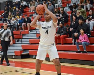 Monessen’s Rodney Johnson shoots against Union in the 2024 WPIAL playoffs.
