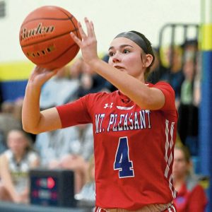 Morgan Gesinski is one of four returning starters for the Mt. Pleasant girls basketball team.