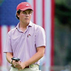 Fox Chapel’s Carson Kittsley watches his putt on number 14 during the WPIAL Class 3A boys golf championship Monday, Sept. 29, 2025, at Butler Country Club.