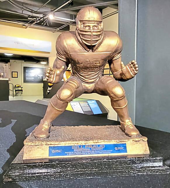 The Bill Fralic Memorial Award, which goes to the best interior lineman in the WPIAL. This is the seventh year for the award. (Bill Beckner Jr. | TribLive)
