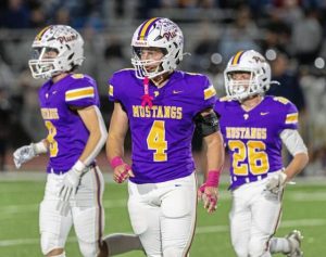 Plum senior linebacker Landen Ekiert (4) is the Valley News Dispatch Defensive Player of the Year. (Courtesy of Danny Moriarty)