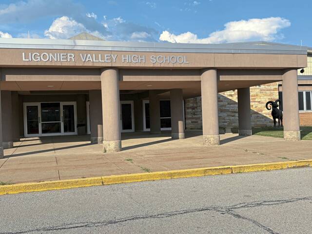 Ligonier Valley High School is seen on Aug. 12, 2025.
                                Ligonier Valley High School is seen on Aug. 12, 2025. (Jeff Himler | TribLive)