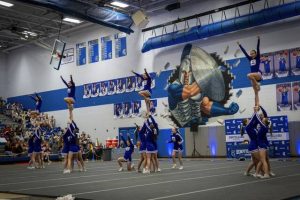 Baldwin competes at the WPIAL competitive spirit championships at Hempfield on Dec. 20, 2025. (Massoud Hossaini | TribLive)