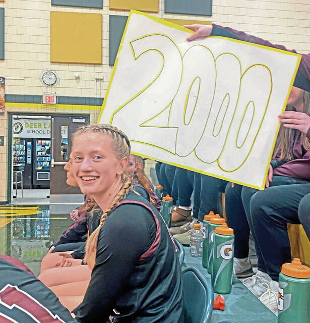 Erica Gribble of Greensburg Central Catholic scored her 2,000th career point on Monday night at Deer Lakes. (Submitted by Dan Gribble)
