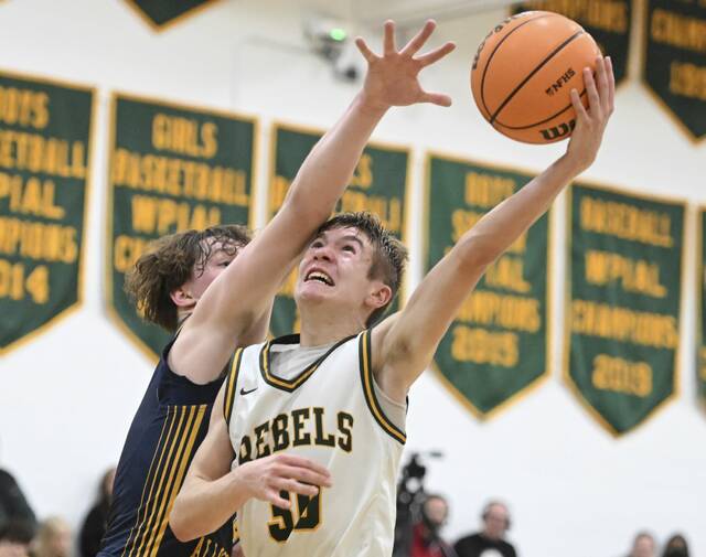 Seton LaSalles Charlie Crummie gets to the basket against South Allegheny on Jan. 6. (Chaz Palla | TribLive)
