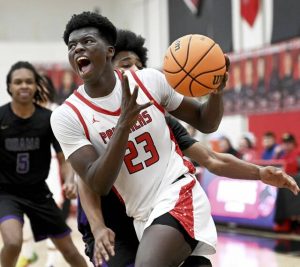 Sewickley Academys Mamadou Kane drives to the basket against Obama Academy on Wednesday in Sewickley. (Christopher Horner | TribLive)