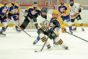 Quaker Valleys Luke Koehler plays during 2025 senior night.
                                Quaker Valleys Luke Koehler is on the teams top defense pair. (Courtesy of John Doucette)