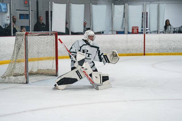 Penn-Traffords Tyler Funk competes during the 2025-26 season. (Courtesy of Rachel Thatcher)