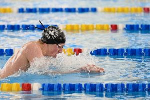 Northgate's Sam Cavanaugh competes in the boys 200 IM at the 2026 WPIAL Class 2A swimming championships Thursday, Feb. 26, 2026, at Pitt's Trees Pool. (Andrew Palla | For TribLive)