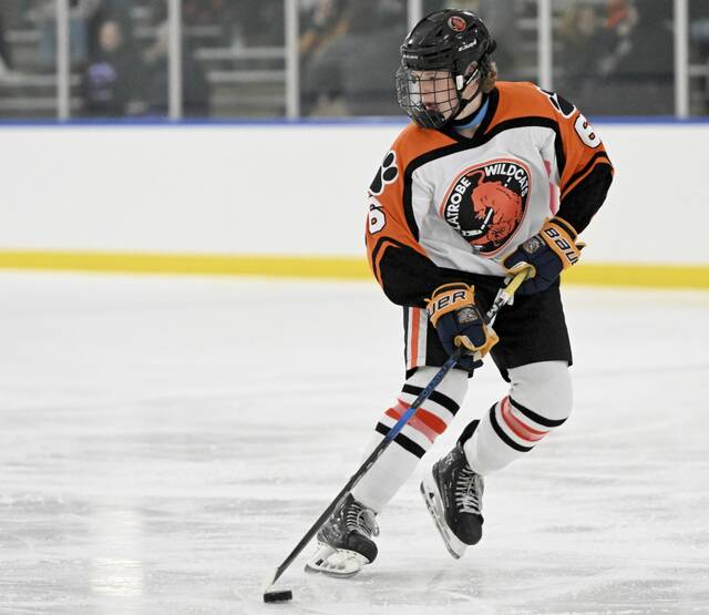 Colton Goodlin and the Latrobe IceCats are headed to the PIHL Penguins Cup semifinals. (Chaz Palla | TribLive)