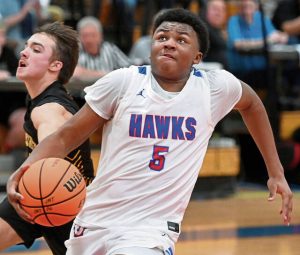 Jeannettes Markus McGowan scores against Northern Cambria during their PIAA Class 2A first-round game Saturday. (Christopher Horner | TribLive)