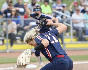 Shaler pitcher Bria Bosiljevac celebrates after getting the final out against Penn-Trafford in the WPIAL Class 5A championship game on Thursday, May 29, 2025, at North Allegheny. (Christopher Horner | TribLive)