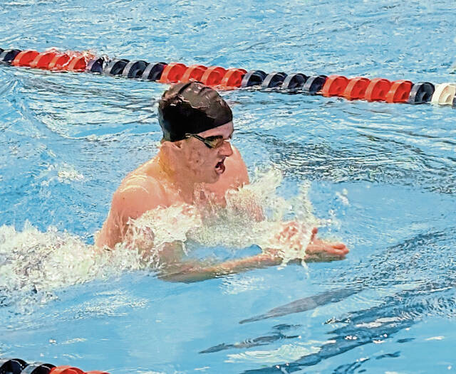 Latrobes Chris Heese finished sixth in the 100 breaststroke at the PIAA championships. (Michael Love | TribLive)