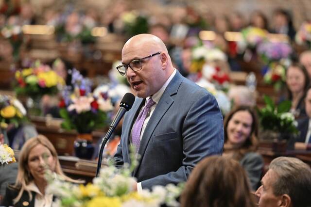 Pa. State Rep. Rob Matzie, D-Beaver, speaks during the opening session of the Houses new two-year legislative session, Tuesday, Jan. 7, 2025, in Harrisburg, Pa. (AP)