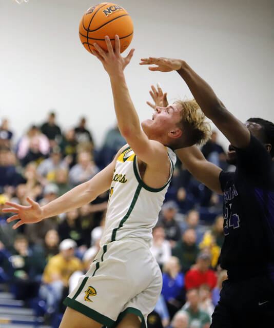 Deer Lakes guard Collin Rodgers (left) will play in the Cager Classic this weekend. (Josh Rizzo | For TribLive)