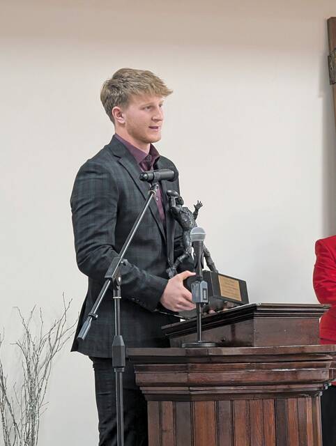 Peters Townships Nolan DiLucia is the sixth winner of the Willie Thrower Award, given annually to the top quarterback in Western Pennsylvania. Thrower, a New Kensington native, was the first Black quarterback to take a snap in the NFL and the Big Ten. (Mike Kovak | For TribLive)