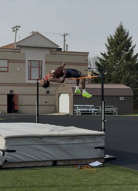 Highlands junior Jahmar Wright set the school high jump record on Tuesday.(Submitted)