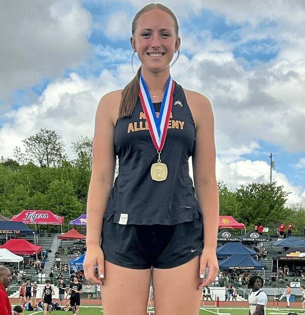 North Allegheny senior Taylor Neese is the defending WPIAL Class 3A shot put champion and placed fourth in the event last month at the Adidas Indoor Nationals in Virginia Beach, Va. (Courtesy of Jim Neese)