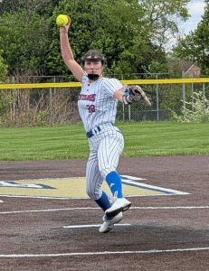 Laurel Highlands Payton Senge no-hit Freeport in a WPIAL Class4A first-round playoff game Monday, May 11, 2026. (Michael Love | TribLive)