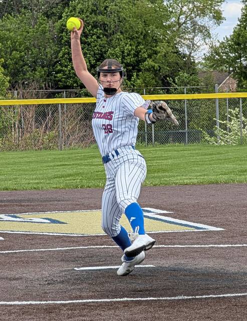 Laurel Highlands Payton Senge no-hit Freeport in a WPIAL Class4A first-round playoff game Monday, May 11, 2026. (Michael Love | TribLive)