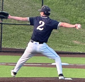 Hopewell's Kingston Krotec pitches against Valley in a WPIAL Class 4A playoff game on Monday, May 18, 2026, at West Mifflin High School. (Dave Mackall | For Triblive)
